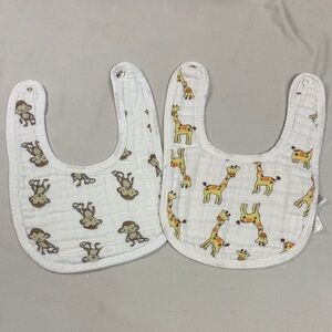 Aden + Anais - pair of Animal Print muslin cotton Baby Bib Set